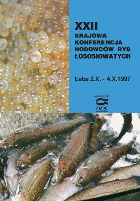 XXII Krajowa Konferencja Hodowców Ryb Łososiowatych, Łeba 2.10.-4.10.1997 – Materiały konferencyjne. Wyd. IRS, 1997, s. 76